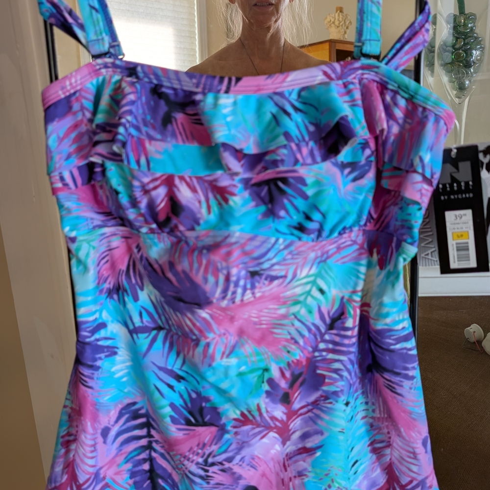 Tropical Print Kids One Piece Swimsuit